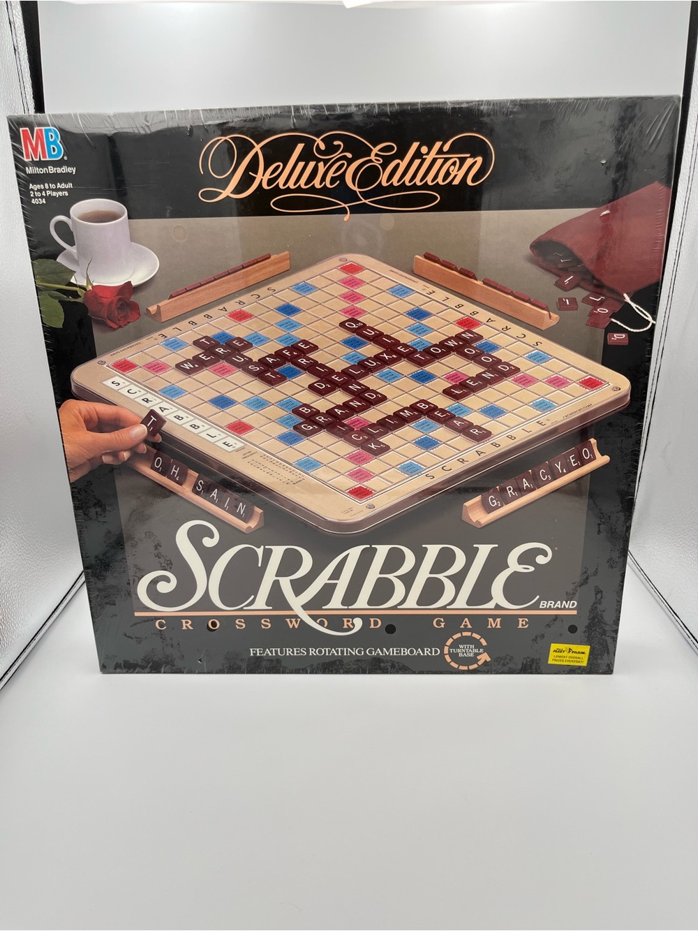 Milton Bradley 1989 Scrabble Deluxe Edition Board Game With Rotating Board New